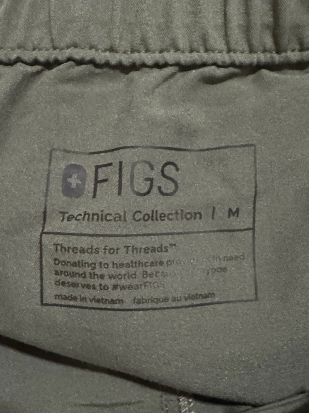 Figs Cairo Pants Olive Green Scrubs Button Zipper Fly Drawstring Medical-Medium